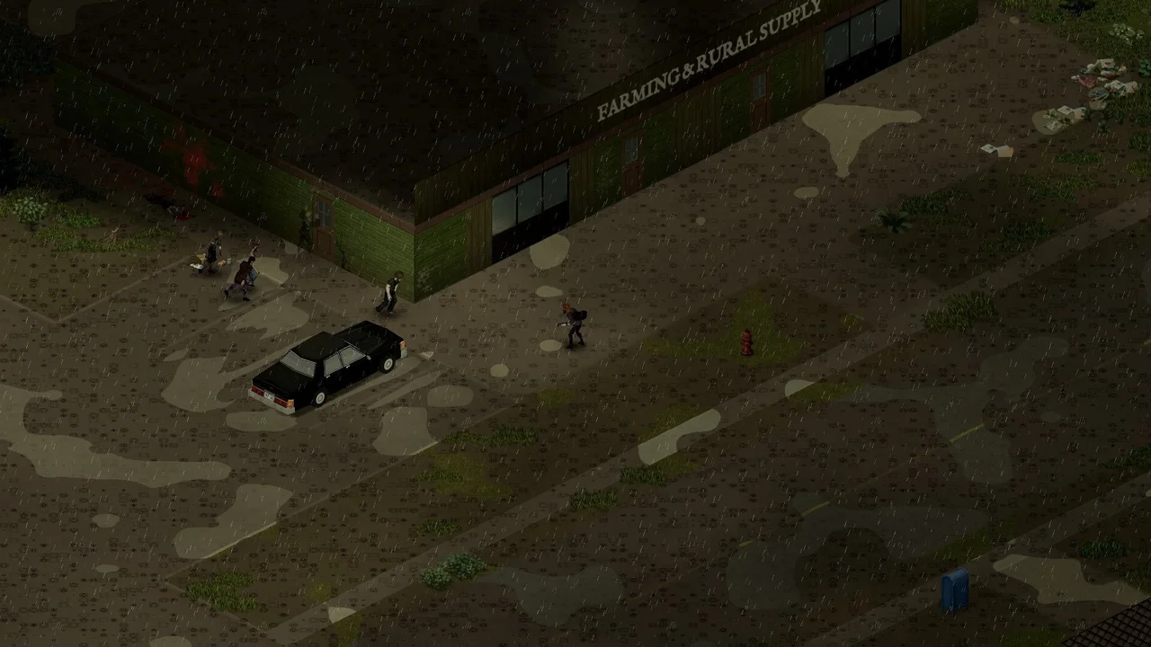 Project Zomboid official gameplay screenshot in its original isometric view